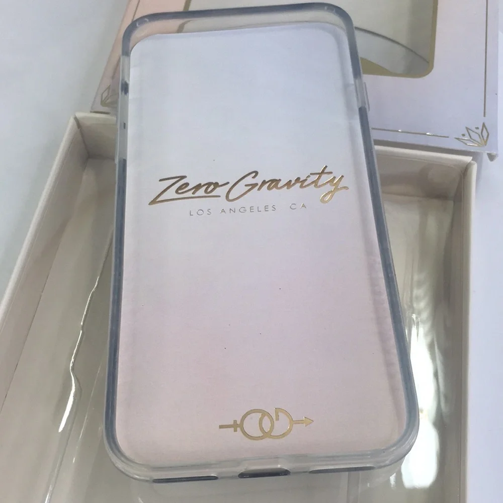 NEW Zero Gravity Iphone 7/8 cover embroidered roses with blue gingham